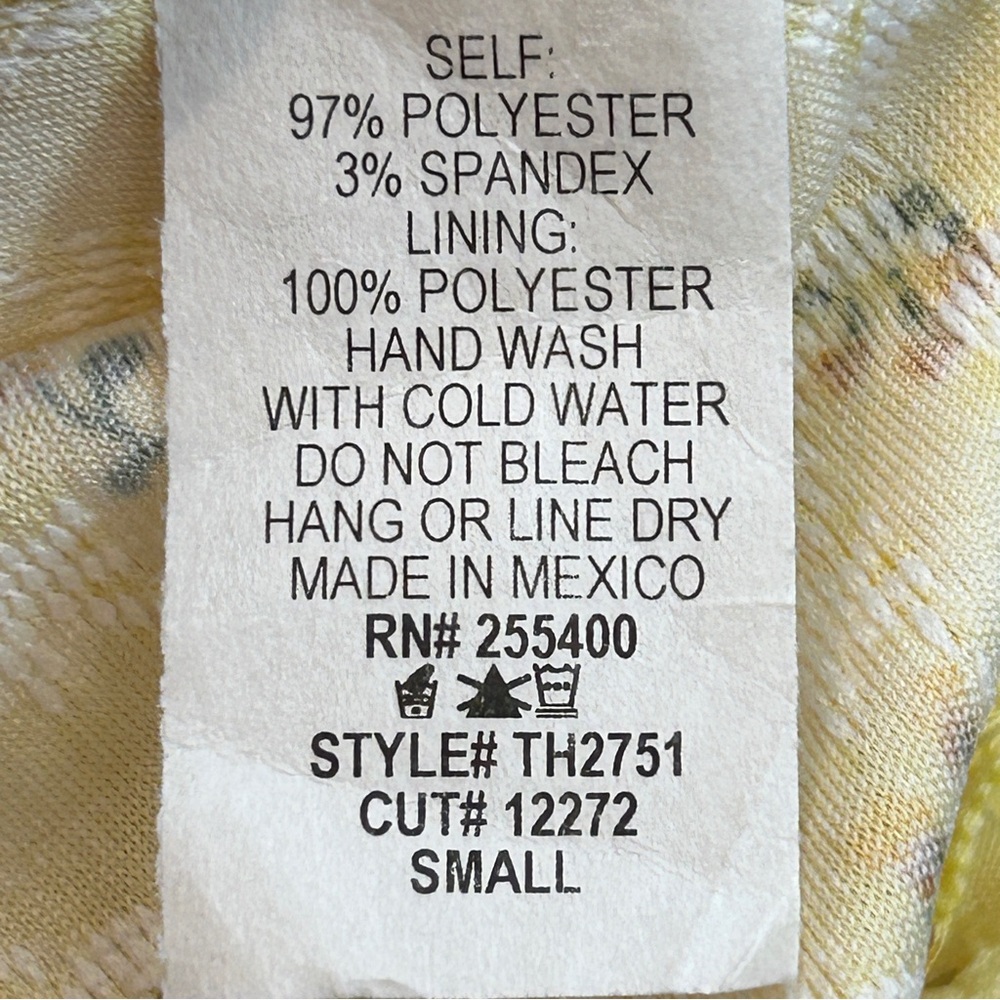 Electric Behaviour Eyelet Tank Yellow Floral Square-Neck Junior Small NWOT - Picture 7 of 7